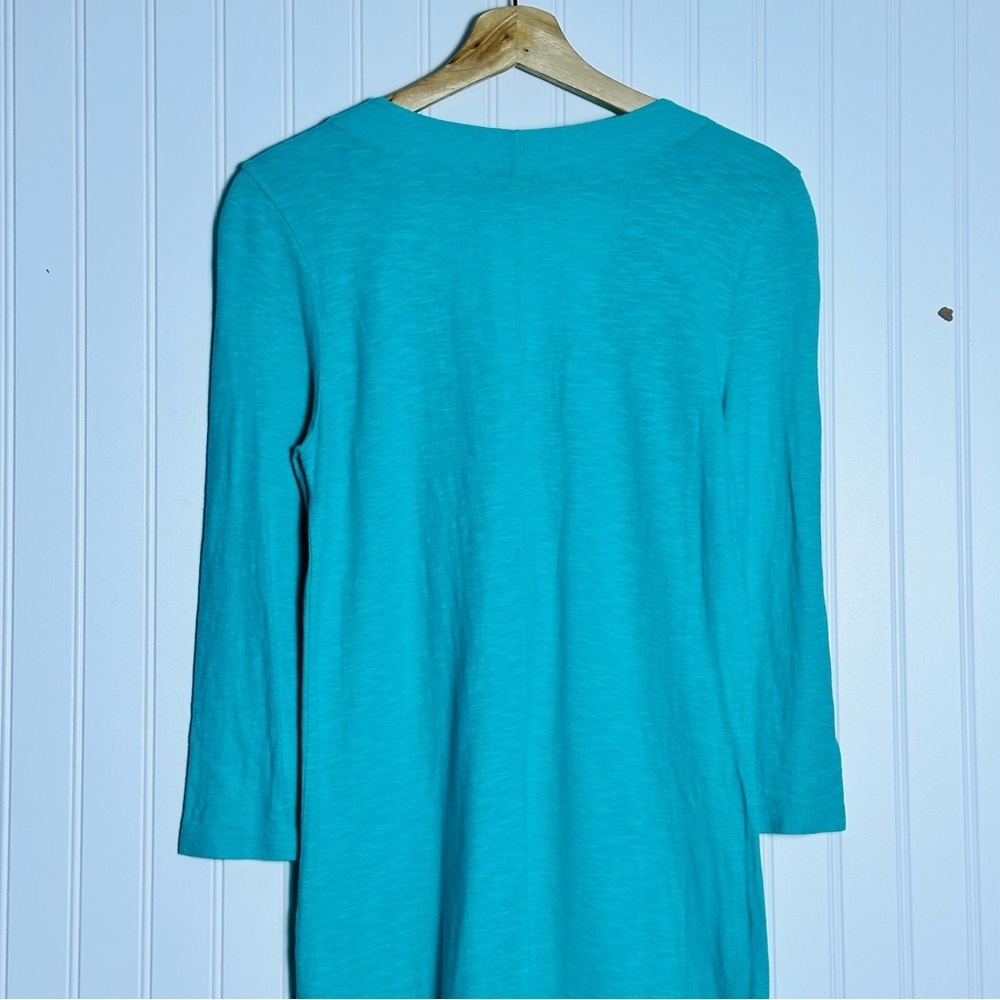 LILLY PULITZER Tidewater Tunic Dress M Classic 3/4 length sleeves V Neck cotton - Picture 7 of 9